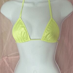 Neon Yellow Halter Bikini Top